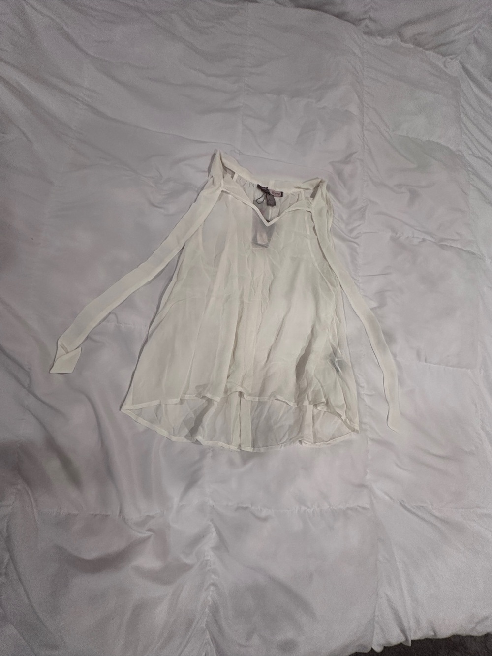Forever 21 Ivory Layered Chiffon Skirt